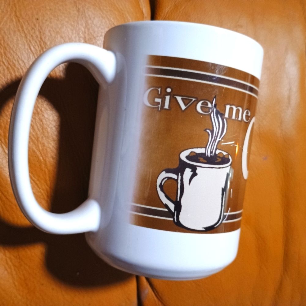 White and Brown Coffee Mug